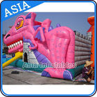 Lovely Inflatable Pink Snappy Dragon Bouncy Castle For Backyard Games