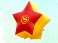 Red star shape inflatable helium balloon
