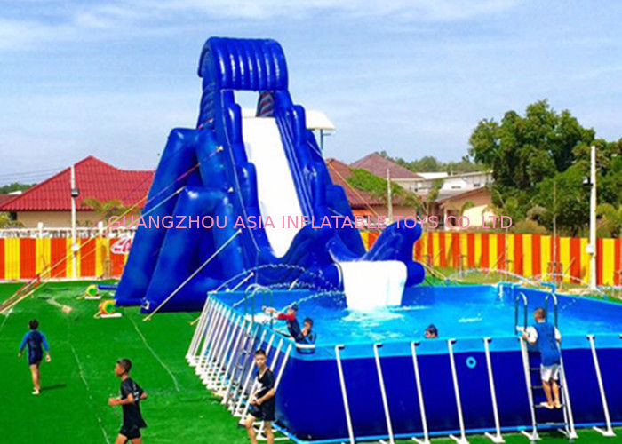 Double Stitching Custom Inflatable Water Slide For Pool / Backyard Wet And Dry Slide