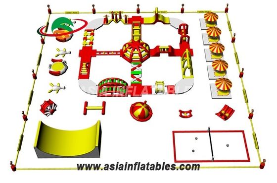 Trẻ em màu tùy chỉnh Công viên nước bơm hơi cho khu thể thao