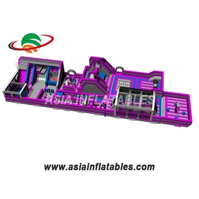 Công viên chủ đề bơm hơi bằng bạt 18 OZ màu hồng tùy chỉnh